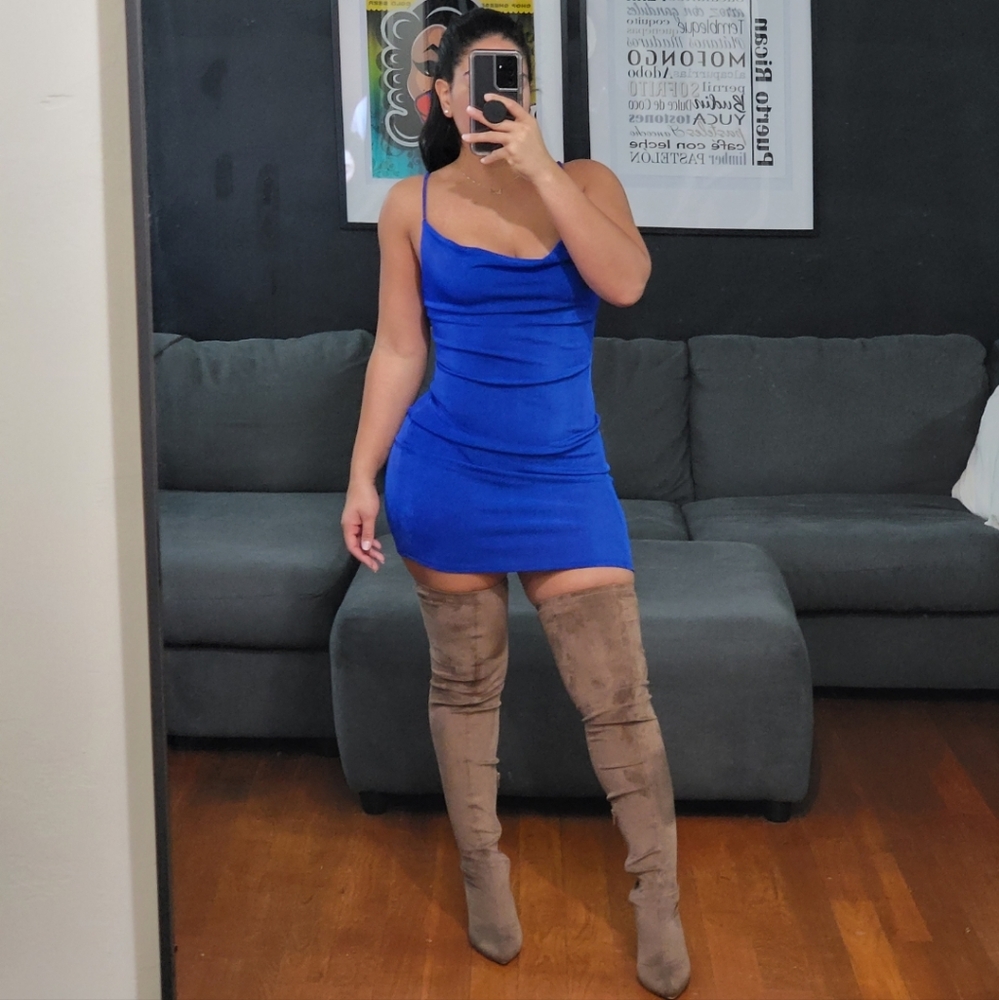 Elegant Blue Mini Dress